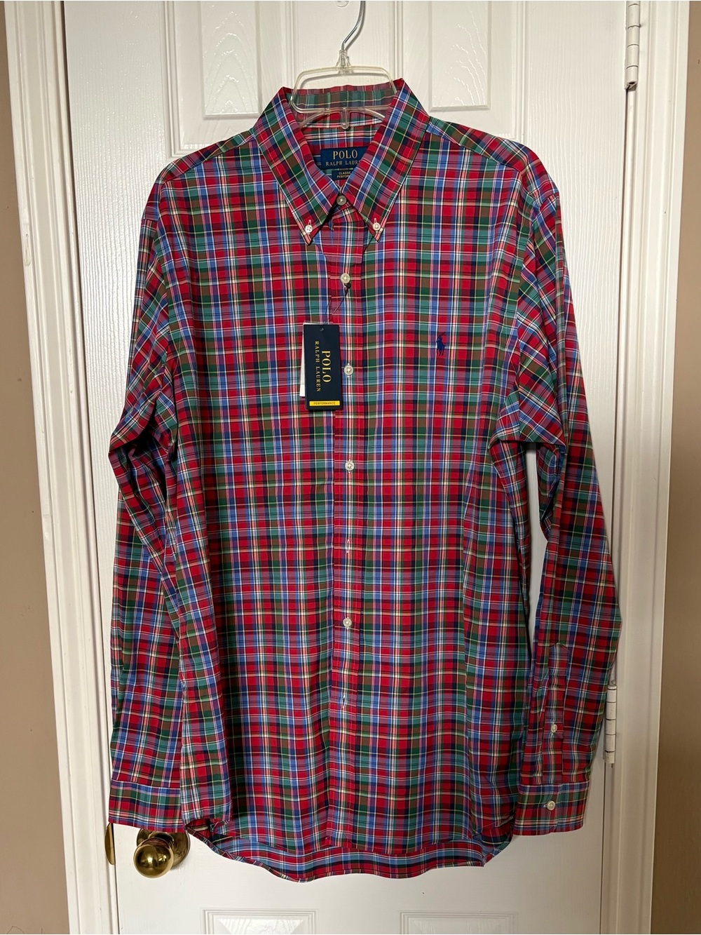 Ralph Lauren Red and Blue Plaid Button-Down Shirt